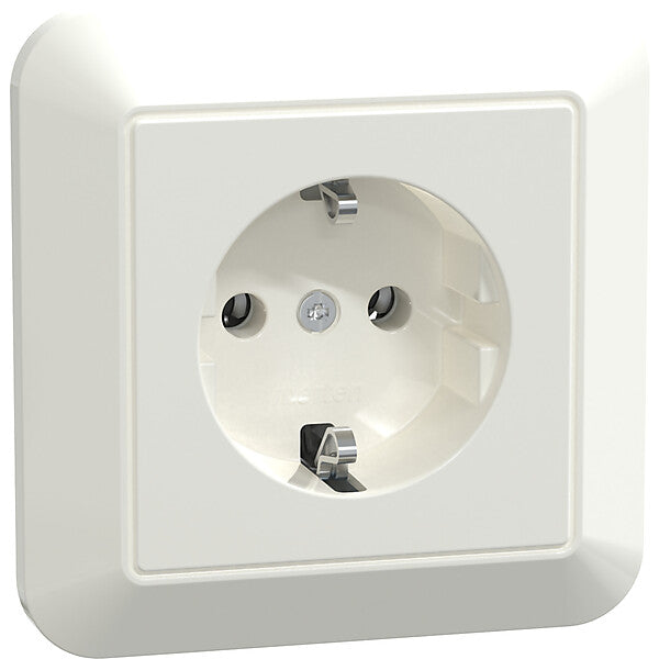 Merten SCHUKO-Steckdose pws/gl volle Abdeckplatte MEG2301-1019